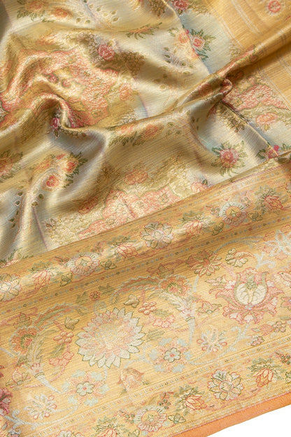 Kanchipuram Silk Tissue Butta Sky Blue Saree