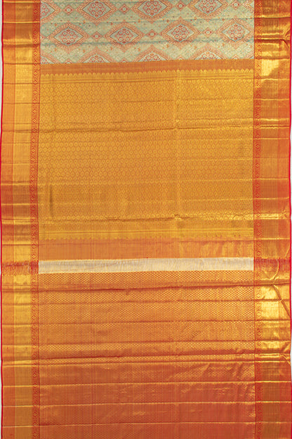 Kanchipuram Silk Tissue Brocade Sea Green Saree