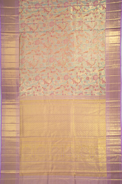 Kanchipuram Silk Tissue Brocdae Gold Saree