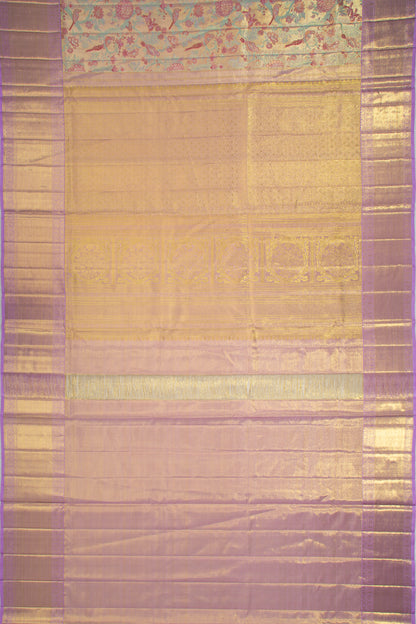 Kanchipuram Silk Tissue Brocdae Gold Saree
