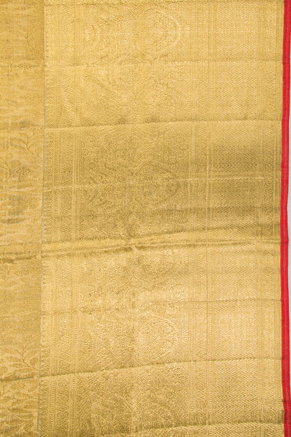 Kanchipuram Silk Tissue Jaal Gold Saree
