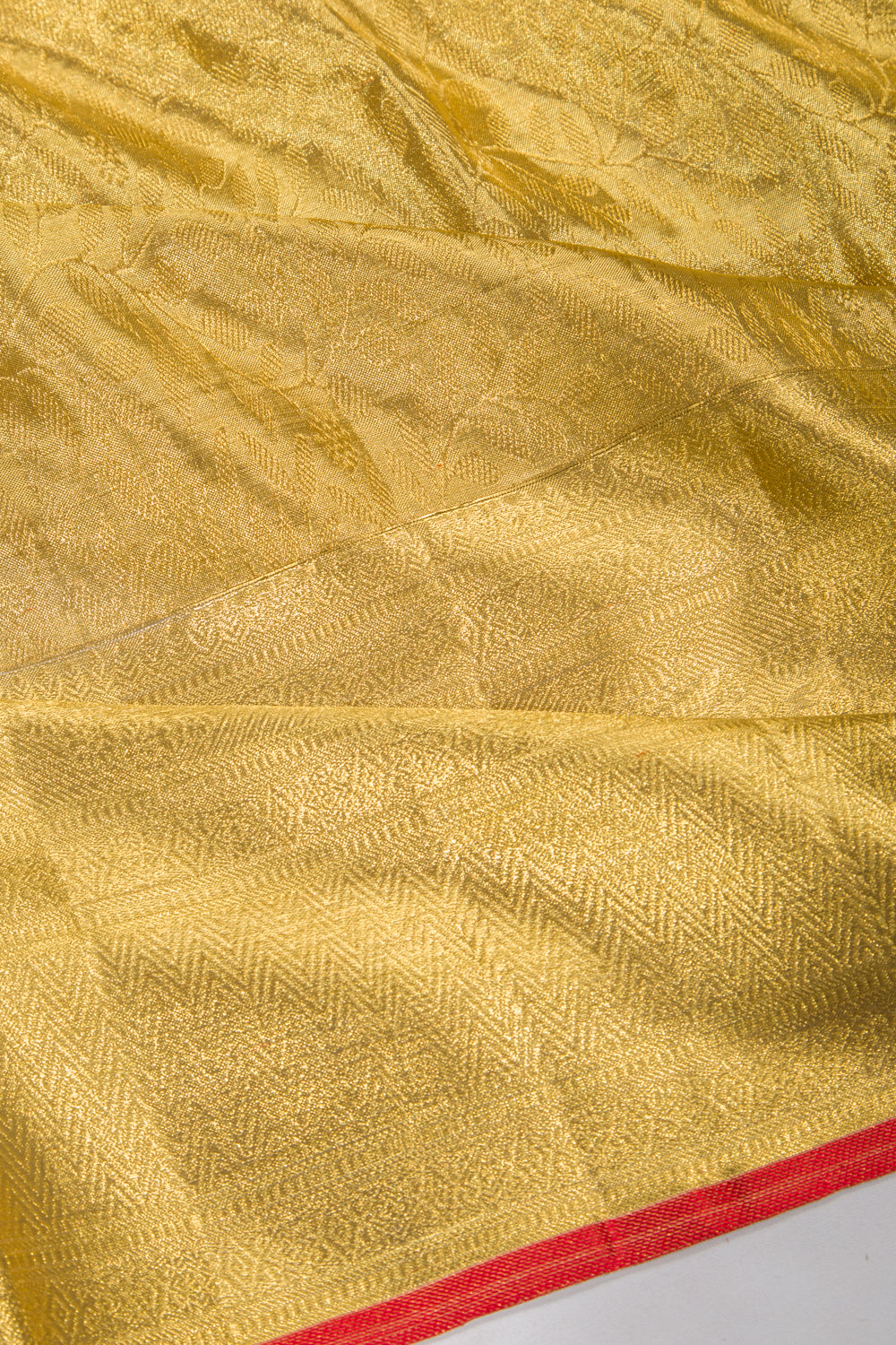 Kanchipuram Silk Tissue Jaal Gold Saree