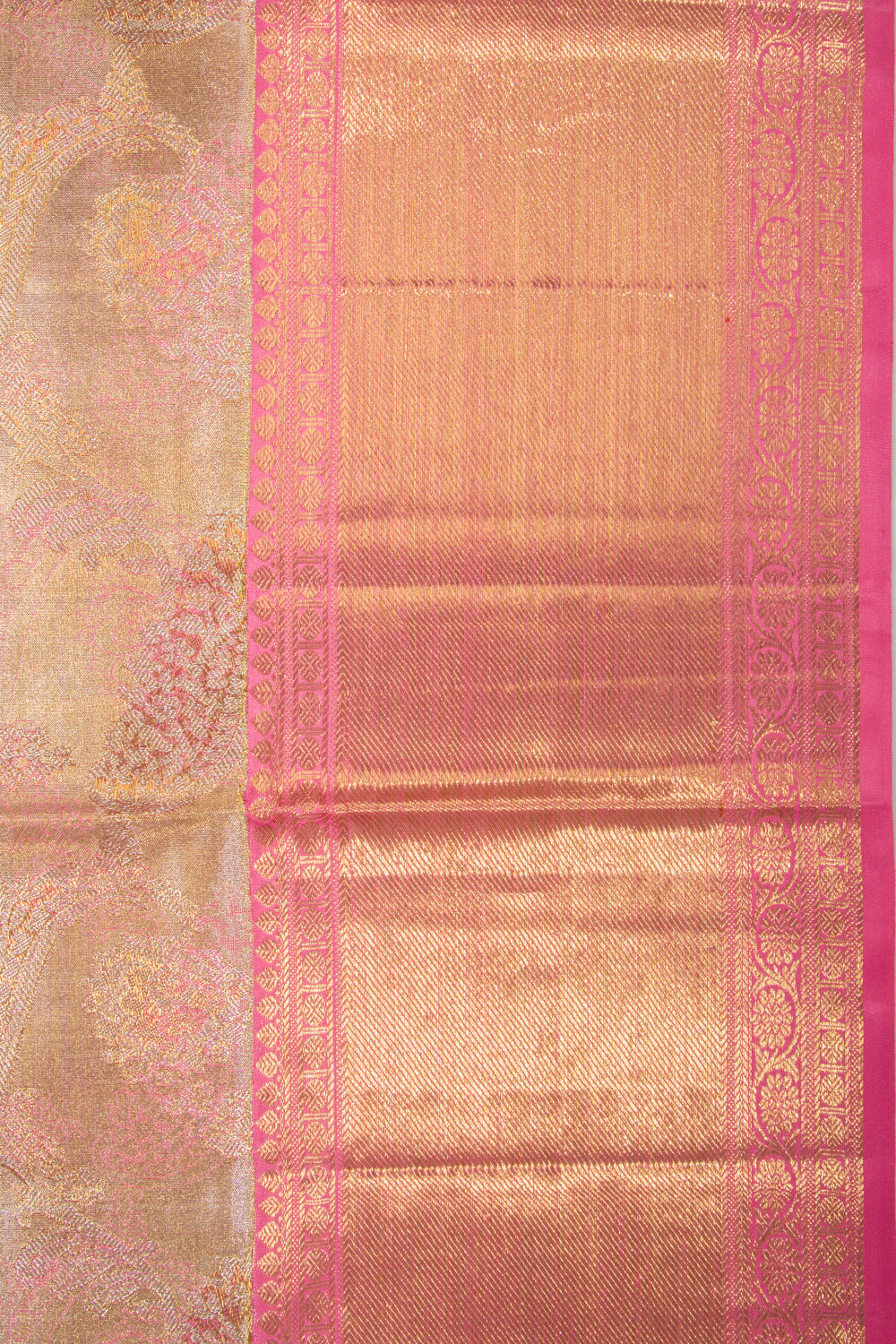 Kanchipuram Silk Tissue Brocade Gold Saree