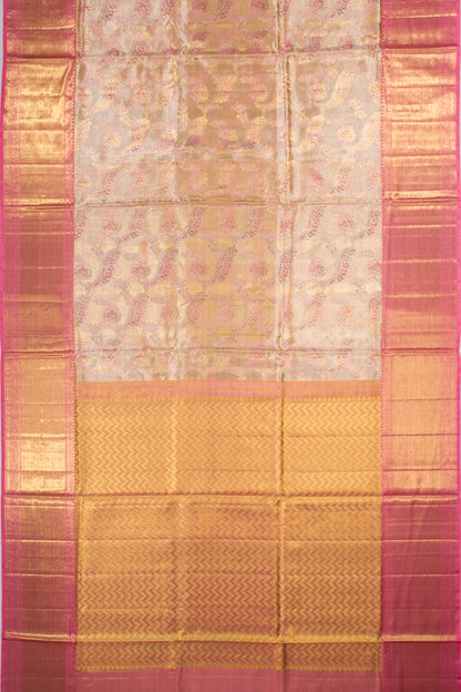 Kanchipuram Silk Tissue Brocade Gold Saree