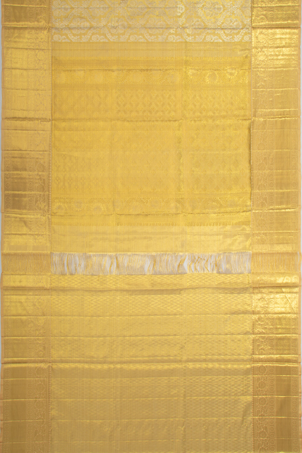 Kanchipuram Silk Tissue Jaal Gold Saree