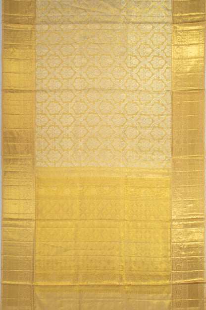 Kanchipuram Silk Tissue Jaal Gold Saree