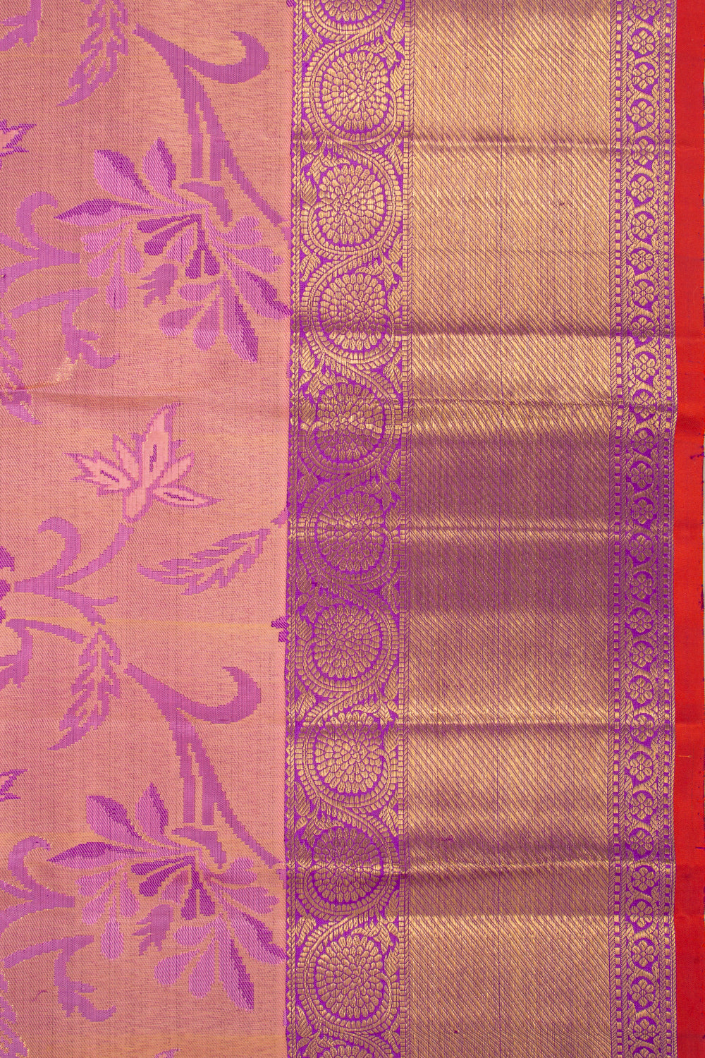 Kanchipuram Silk Tissue Jaal Pink Saree