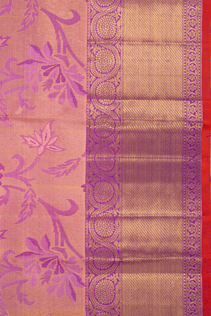 Kanchipuram Silk Tissue Jaal Pink Saree