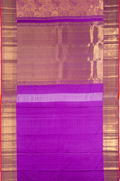 Kanchipuram Silk Tissue Jaal Pink Saree