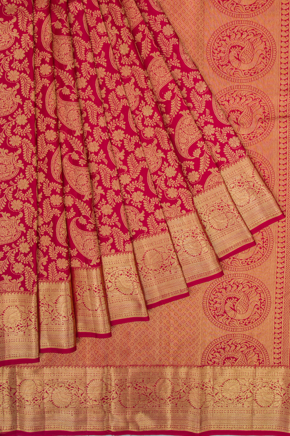 Kanchipuram Silk Brocade Maroon Saree