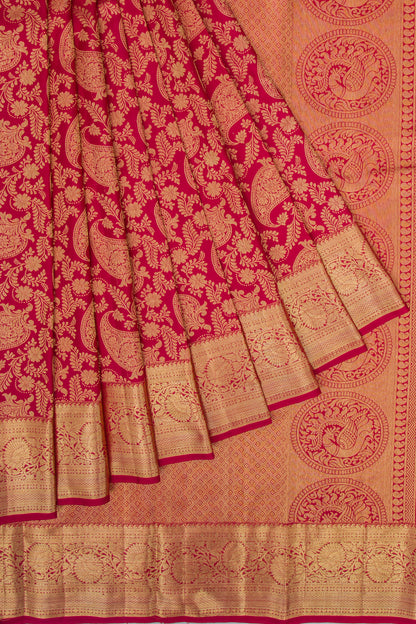 Kanchipuram Silk Brocade Maroon Saree