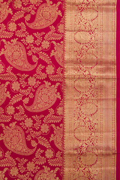 Kanchipuram Silk Brocade Maroon Saree