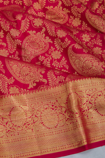 Kanchipuram Silk Brocade Maroon Saree