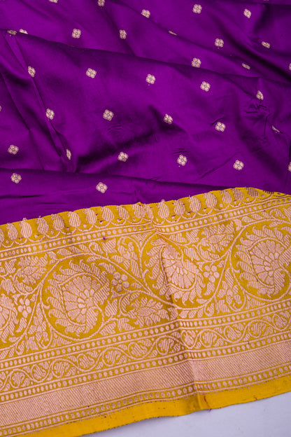 Banarasi Katan Silk Butta Purple Saree