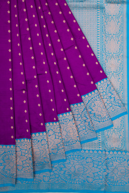Banarasi Katan Silk Butta Purple Saree
