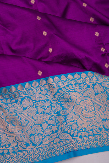 Banarasi Katan Silk Butta Purple Saree