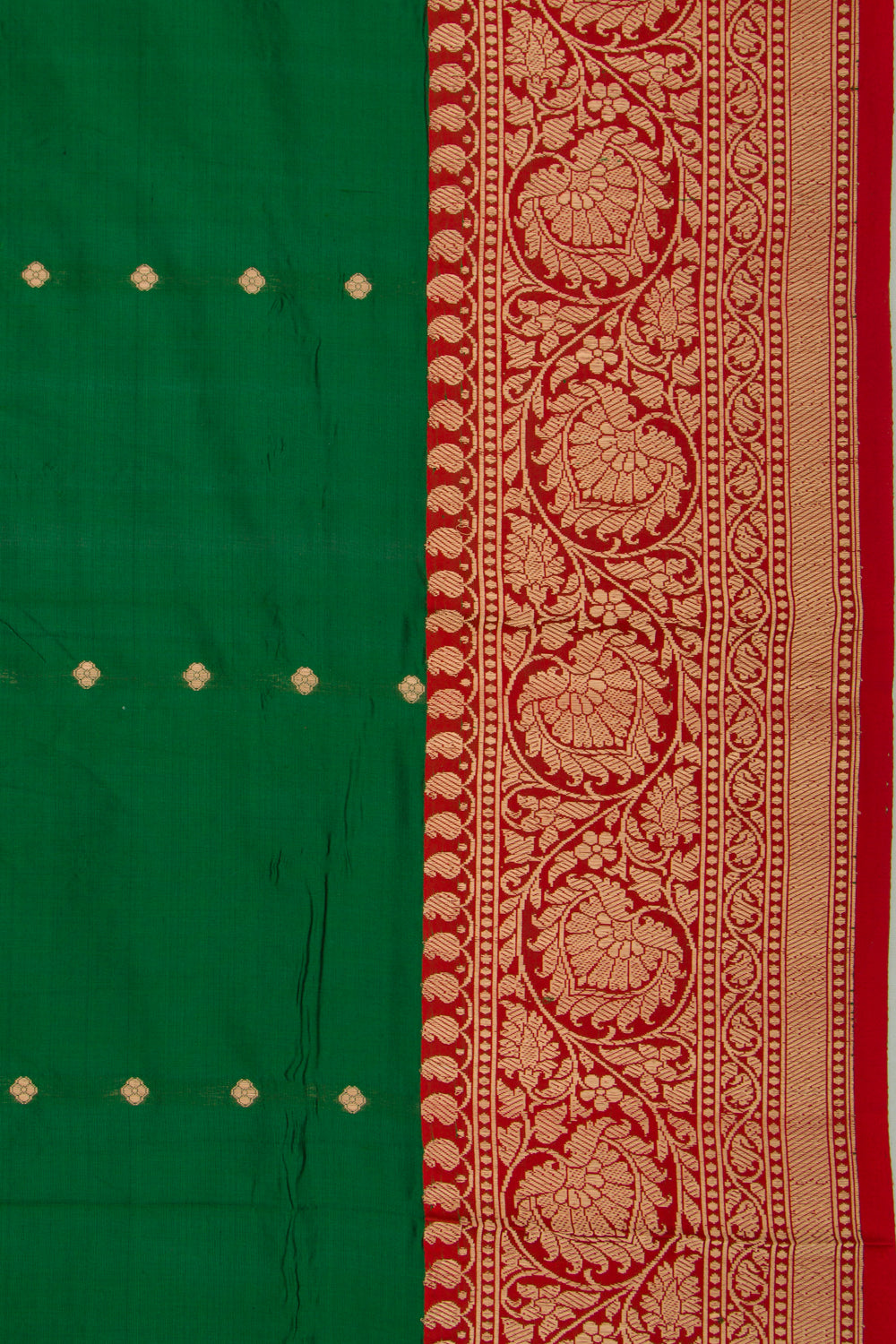 Banarasi Katan Silk Butta Green Saree