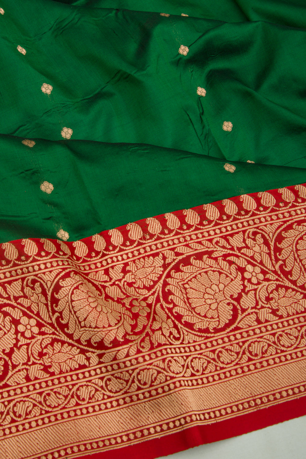 Banarasi Katan Silk Butta Green Saree