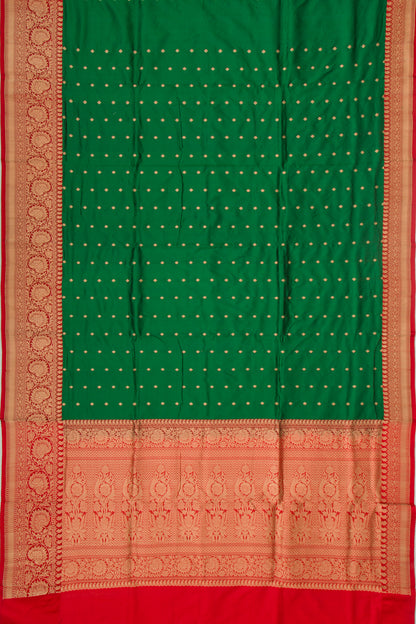 Banarasi Katan Silk Butta Green Saree