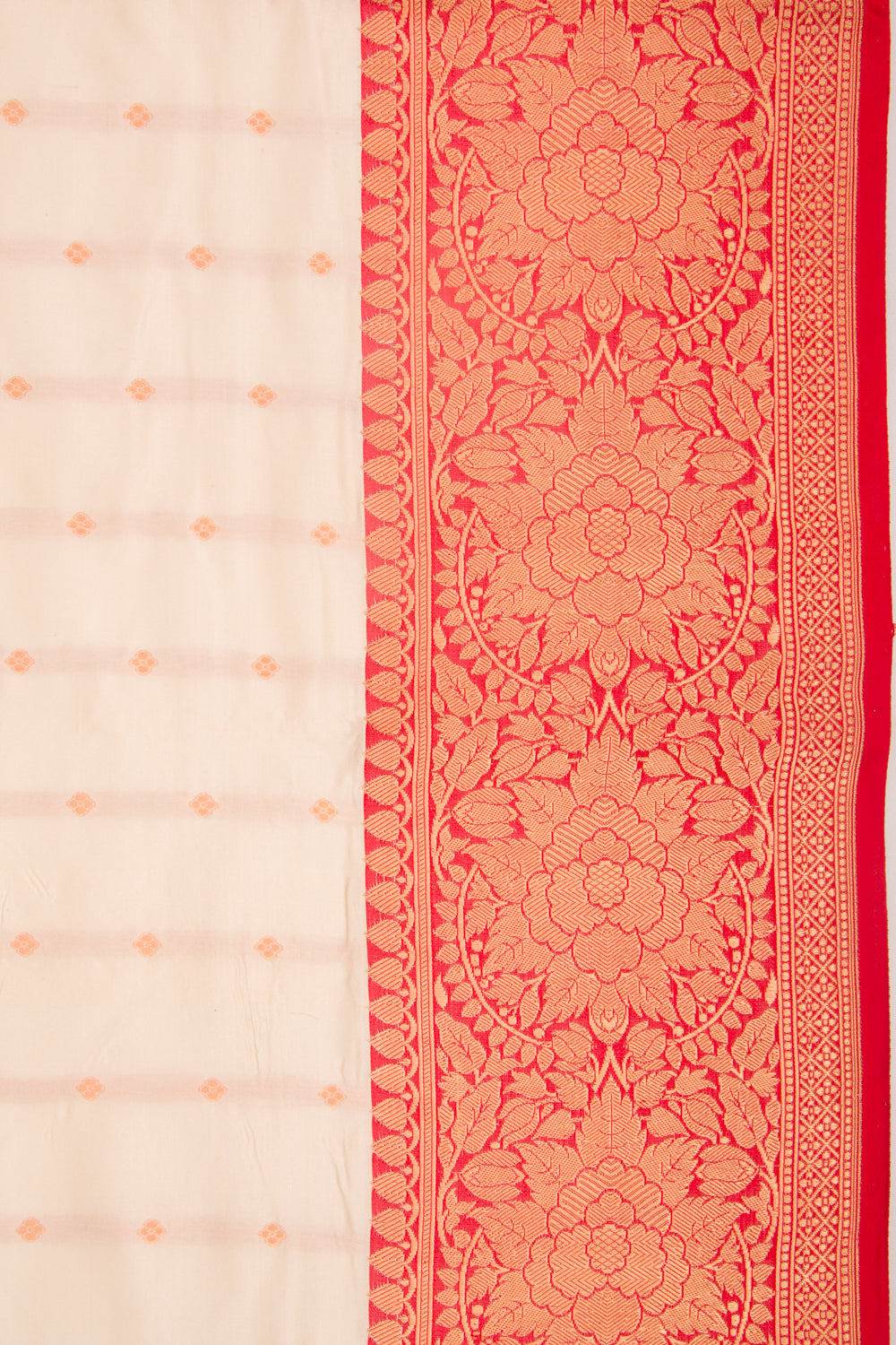 Banarasi Katan Silk Butta Cream Saree