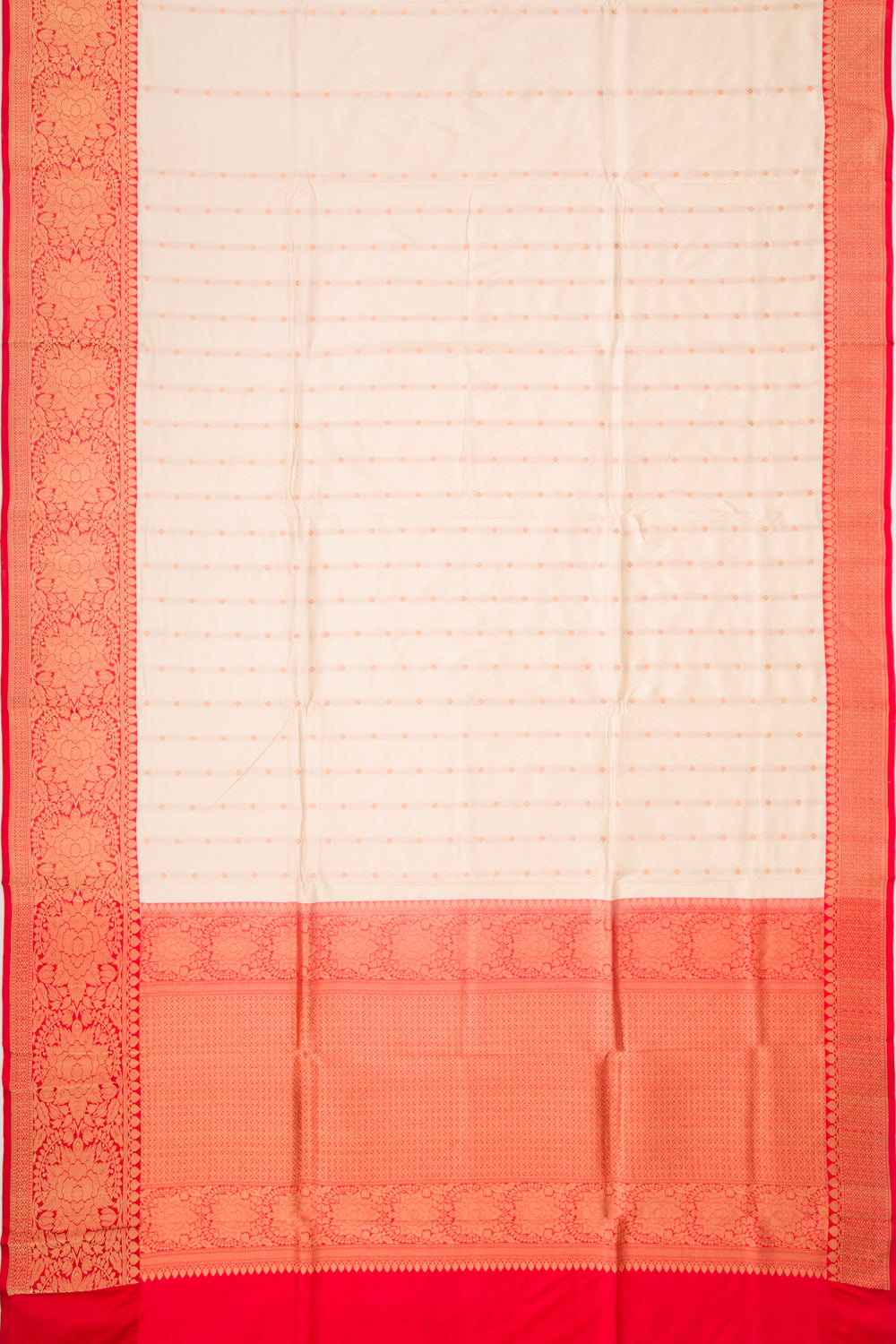 Banarasi Katan Silk Butta Cream Saree