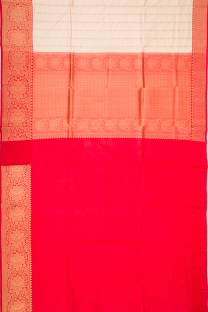 Banarasi Katan Silk Butta Cream Saree