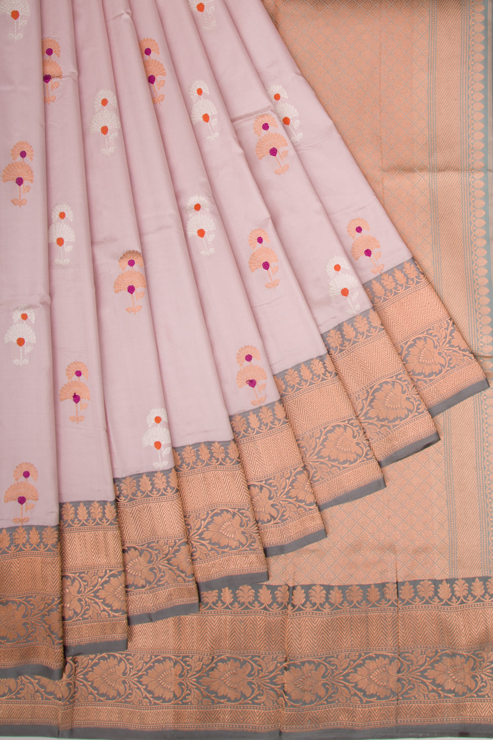 Banarasi Katan Silk Butta Lilac Saree