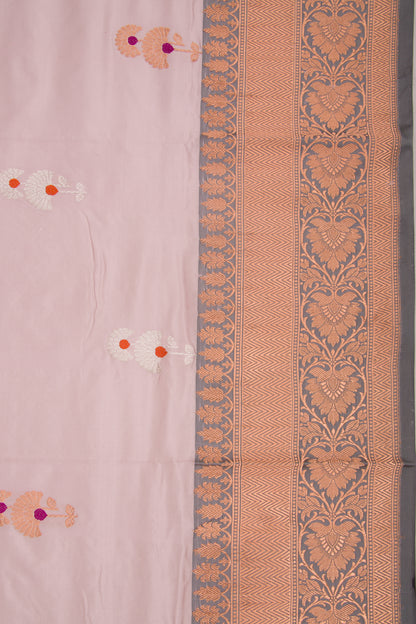 Banarasi Katan Silk Butta Lilac Saree