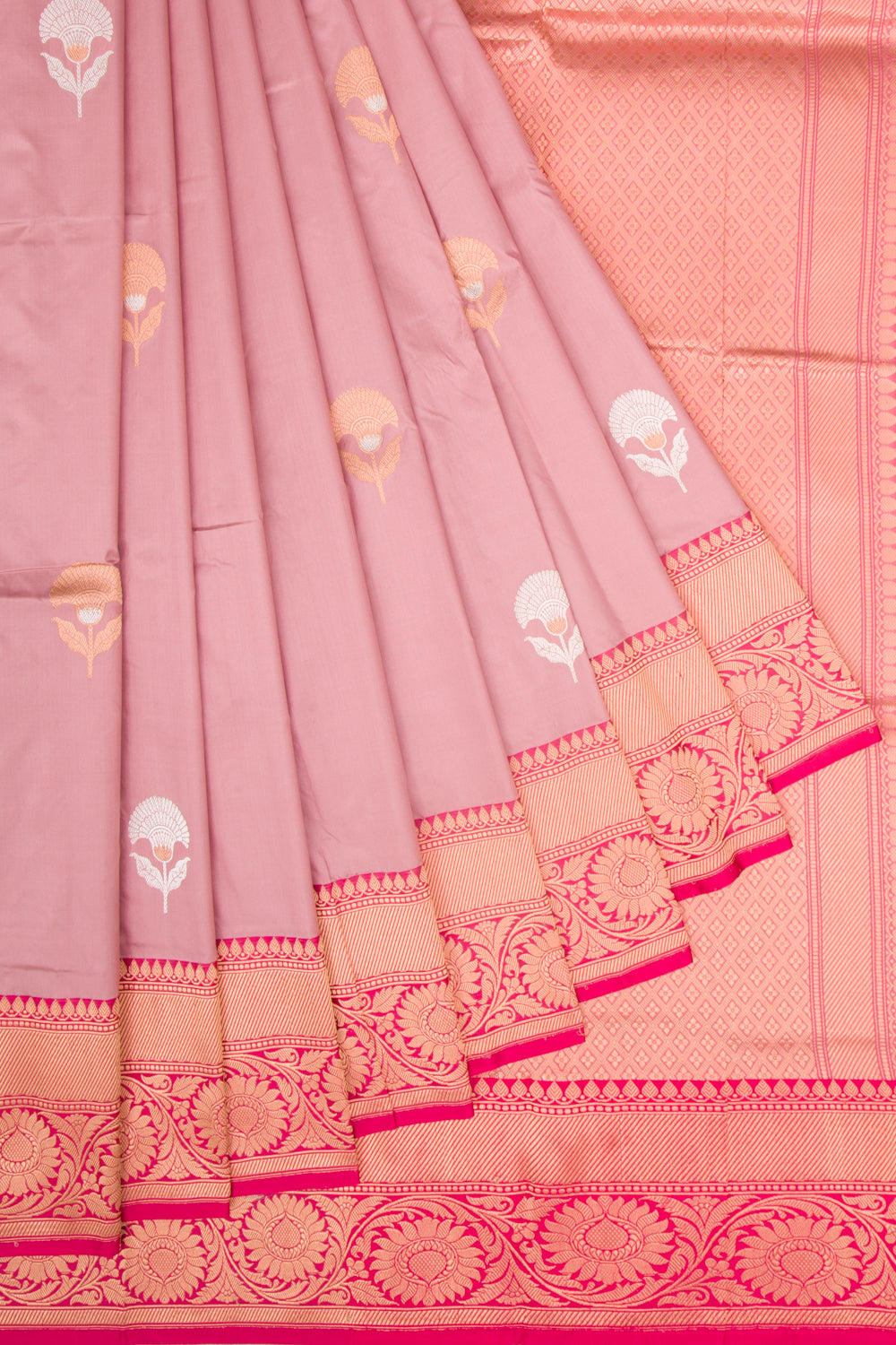 Banarasi Katan Silk Butta Lilac Saree