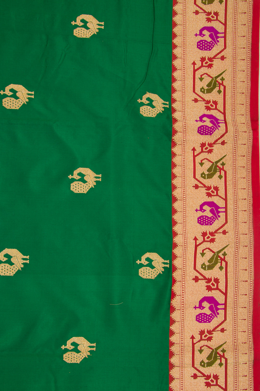 Banarasi Katan Silk Butta Green Saree