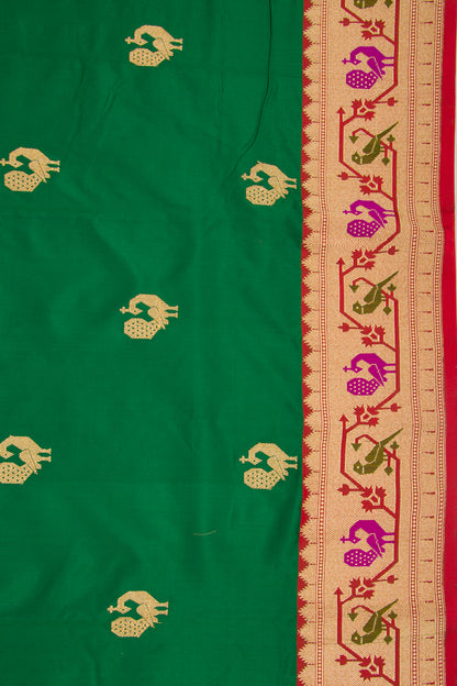 Banarasi Katan Silk Butta Green Saree