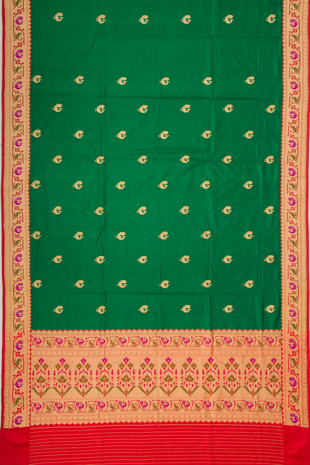 Banarasi Katan Silk Butta Green Saree