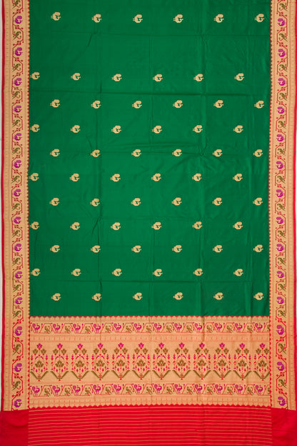 Banarasi Katan Silk Butta Green Saree