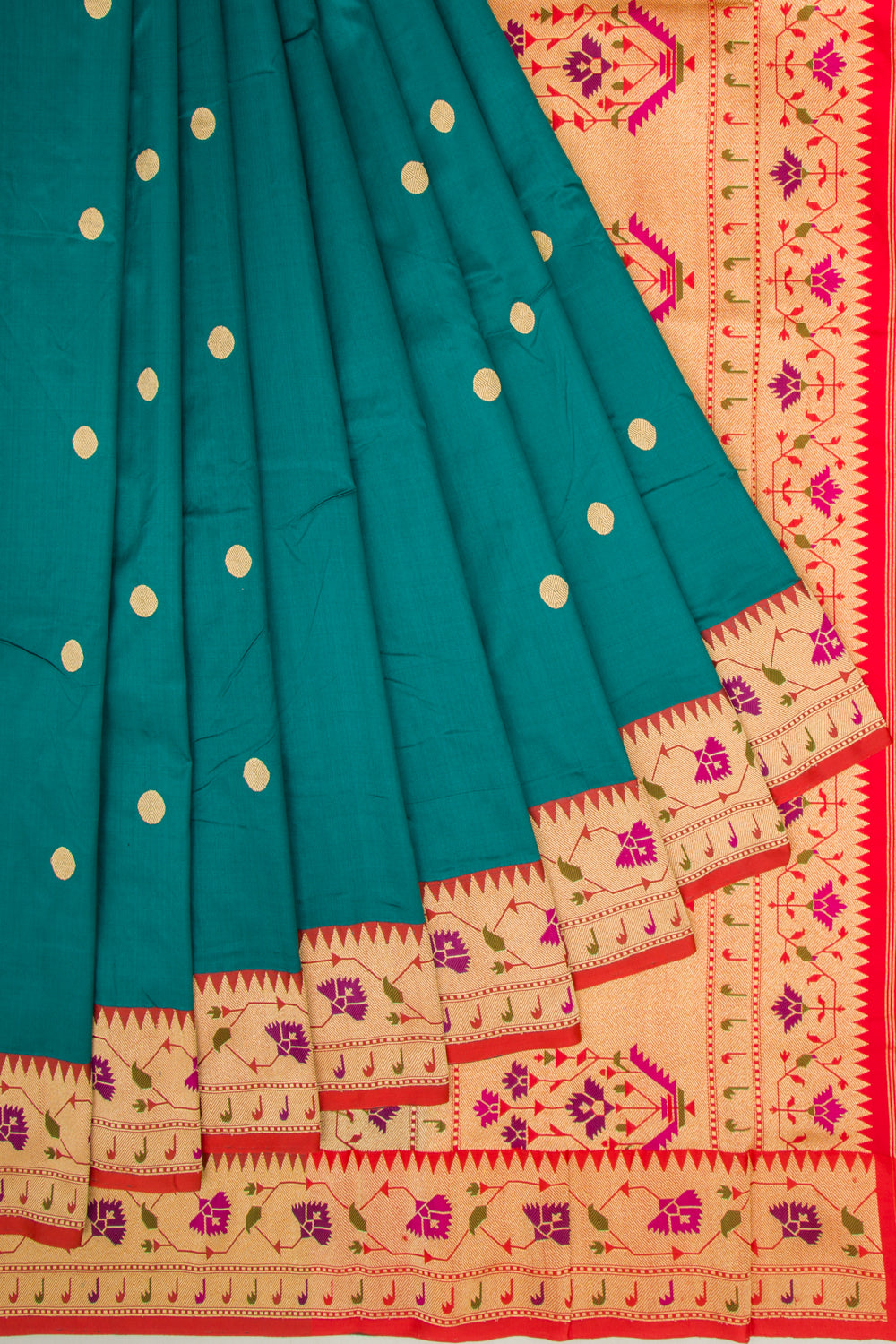 Banarasi Katan Silk Butta Teal Blue Saree