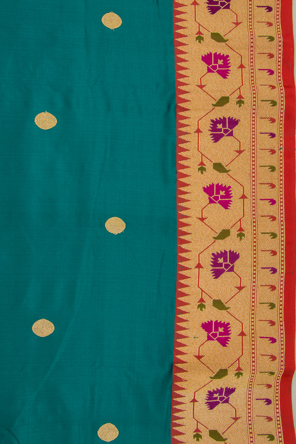 Banarasi Katan Silk Butta Teal Blue Saree