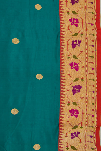 Banarasi Katan Silk Butta Teal Blue Saree
