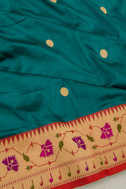 Banarasi Katan Silk Butta Teal Blue Saree