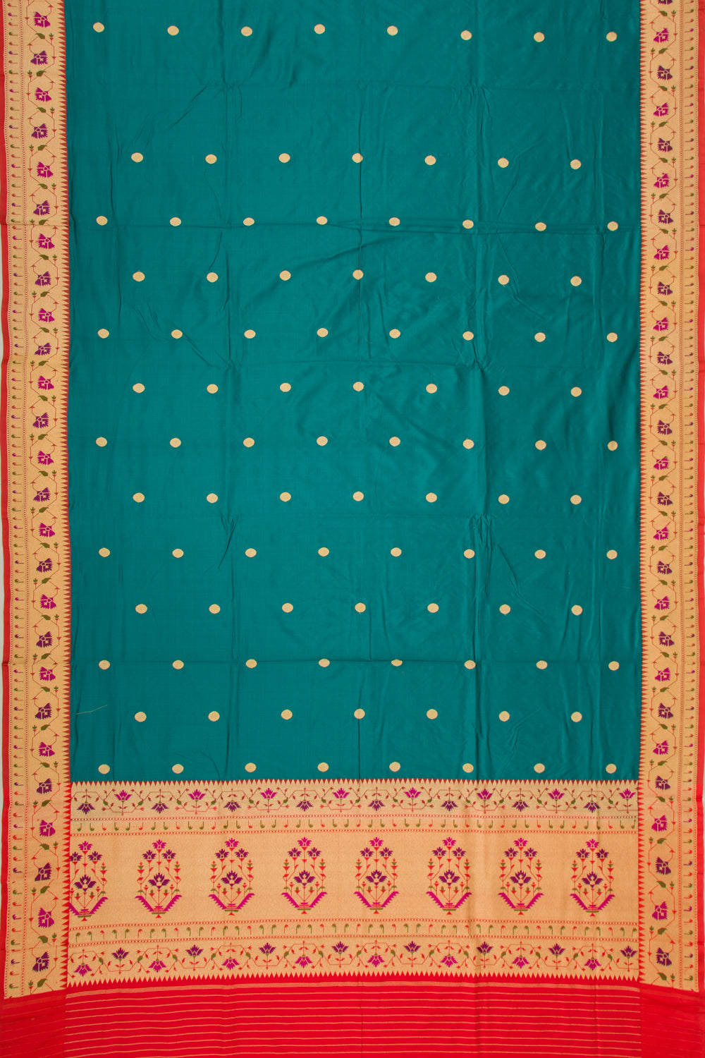 Banarasi Katan Silk Butta Teal Blue Saree