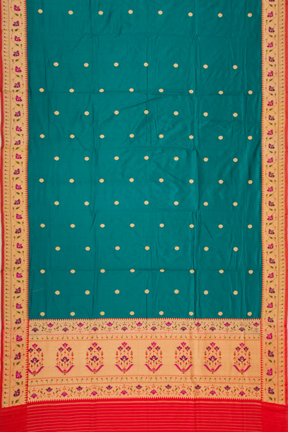 Banarasi Katan Silk Butta Teal Blue Saree