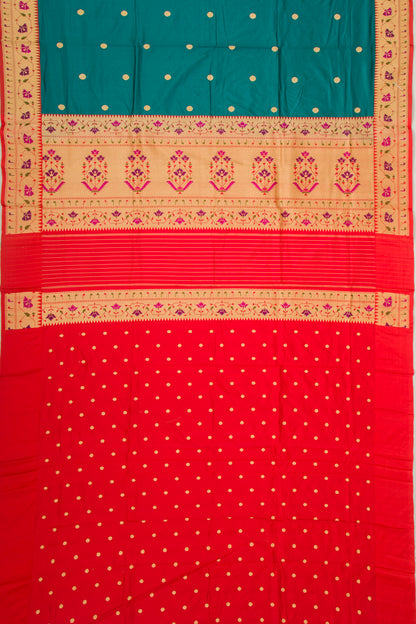 Banarasi Katan Silk Butta Teal Blue Saree