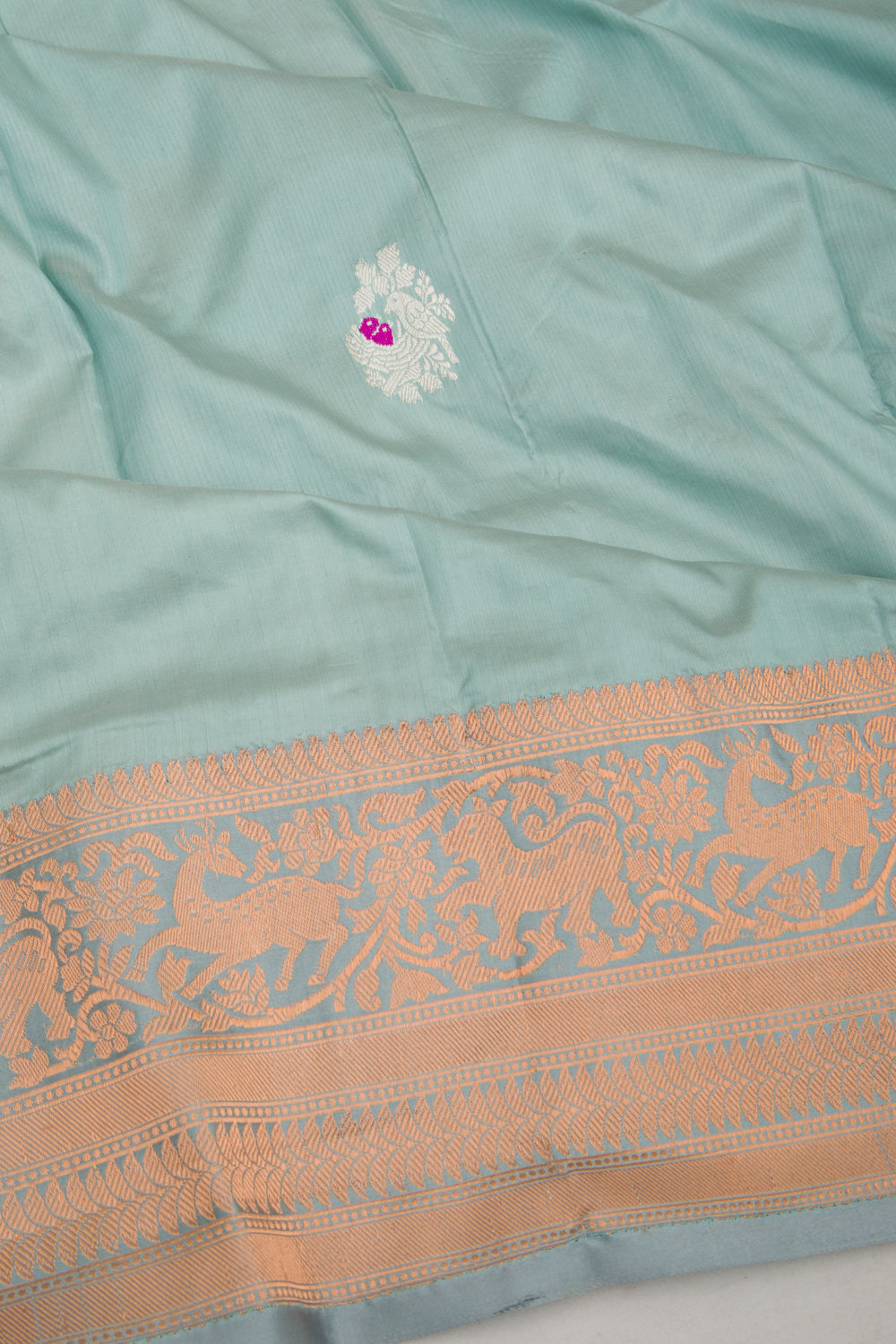 Banarasi Katan Silk Butta Pastel Blue Saree
