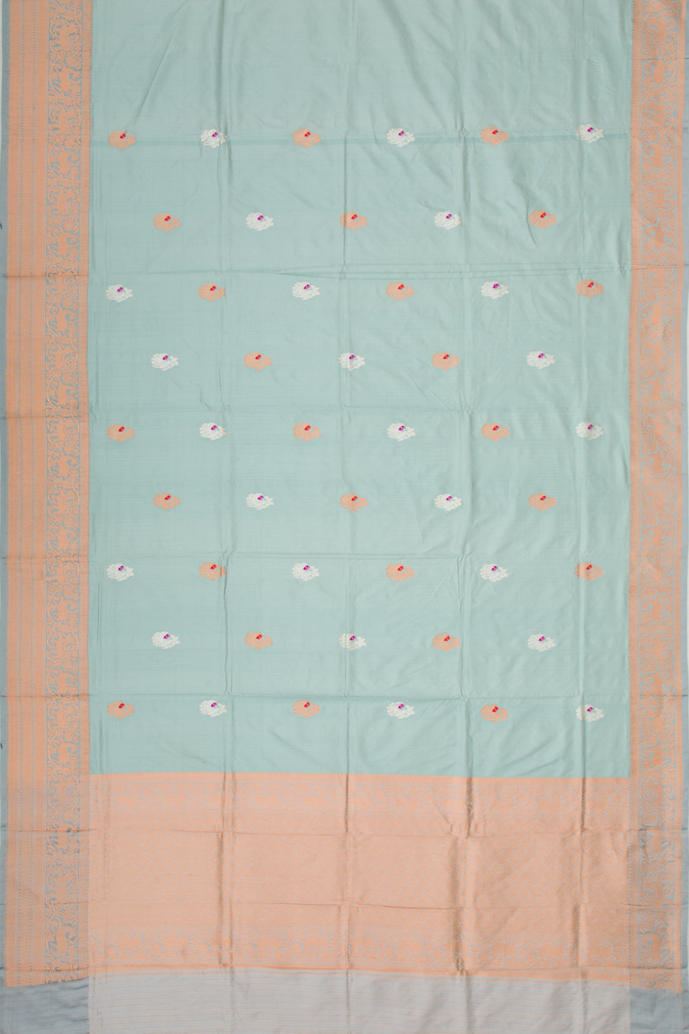 Banarasi Katan Silk Butta Pastel Blue Saree