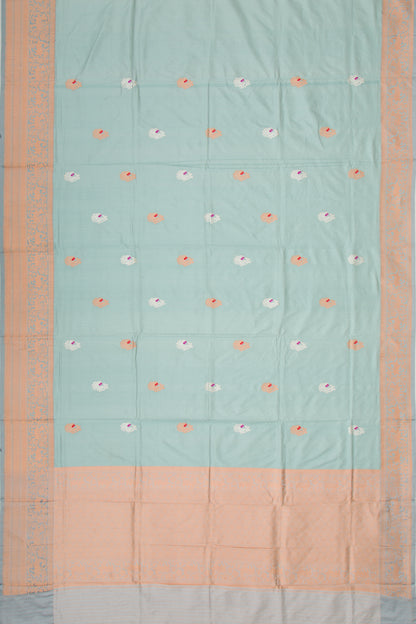 Banarasi Katan Silk Butta Pastel Blue Saree