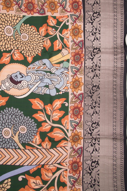 Soft Silk Printed Green Saree