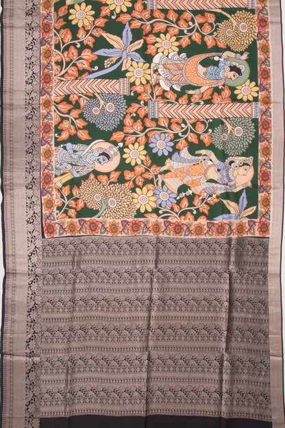 Soft Silk Printed Green Saree