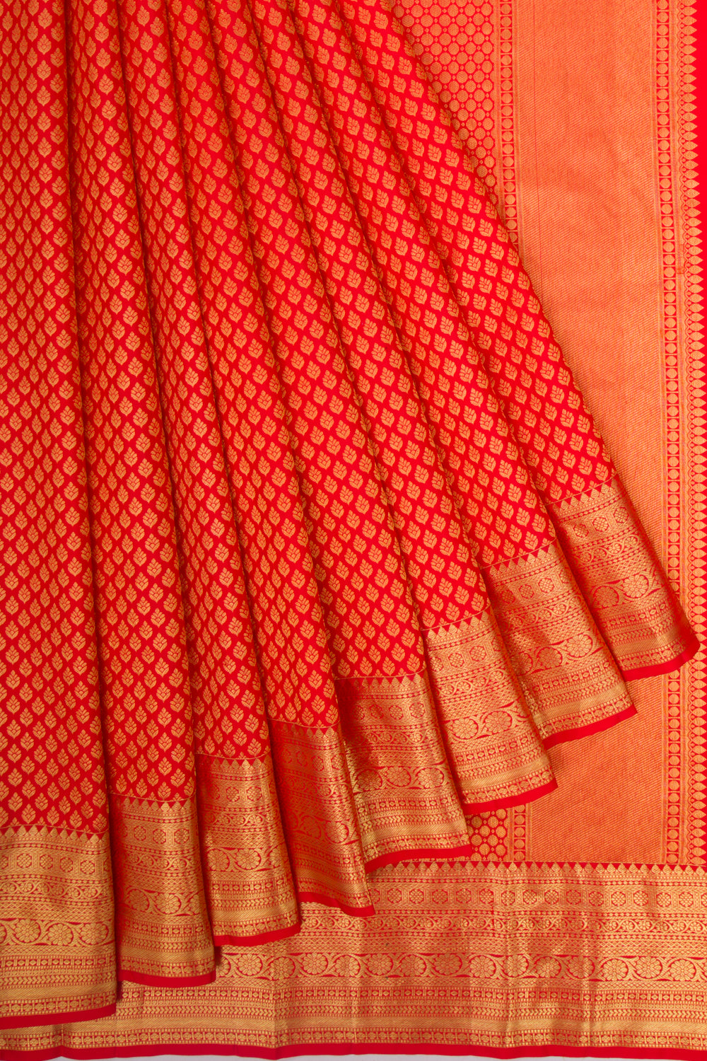 Kanchipuram Silk Brocade Red Saree