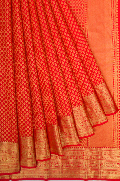Kanchipuram Silk Brocade Red Saree