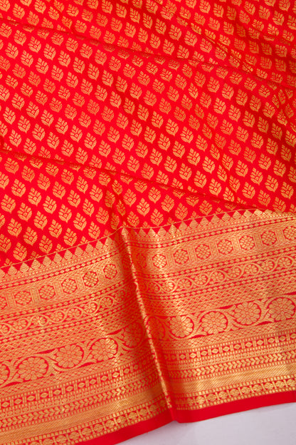 Kanchipuram Silk Brocade Red Saree
