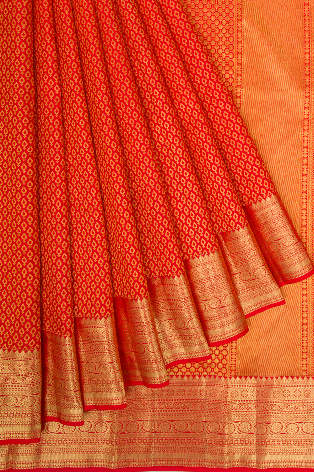 Kanchipuram Silk Brocade Red Saree
