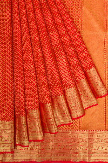 Kanchipuram Silk Brocade Red Saree